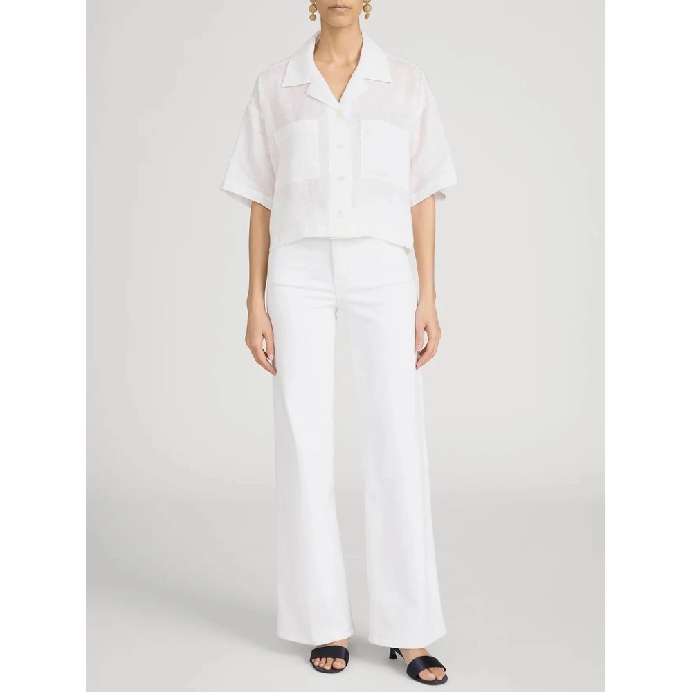 Frame Denim White Wide-Leg Jeans